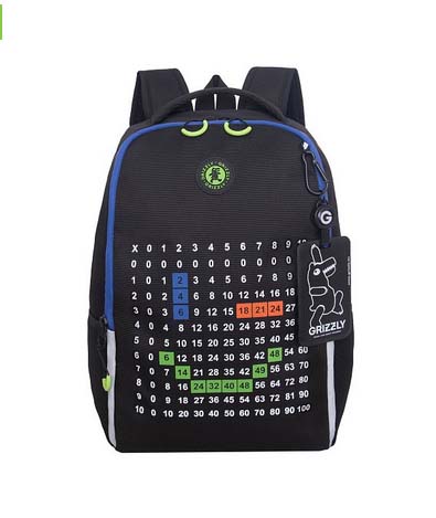 Рюкзак grizzly оранжевый-синий 29х38х16см упл.спинка+картхолдер