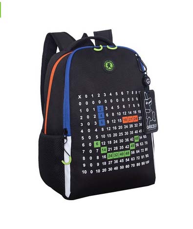 Рюкзак grizzly оранжевый-синий 29х38х16см упл.спинка+картхолдер