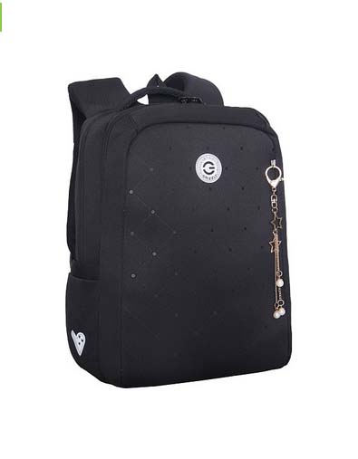 Рюкзак grizzly чёрный-золото 26х39х17см эрг.спинка