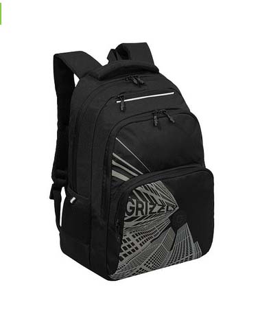 Рюкзак grizzly чёрный-серый 32х45х23см эрг.спинка