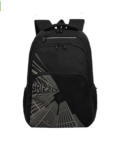 Рюкзак grizzly чёрный-серый 32х45х23см эрг.спинка