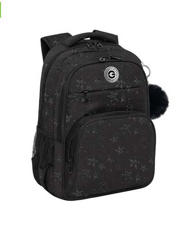 Рюкзак grizzly "звёзды" черный 28х39х20см эрг.спинка