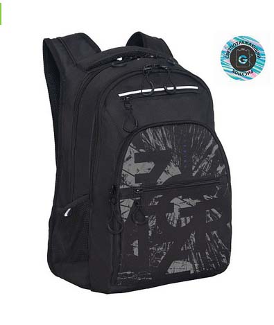 Рюкзак grizzly чёрный 31х43х20см эрг.спинка