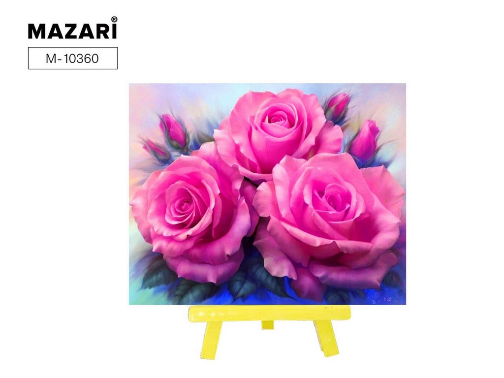 набор д/творч. алмазная мозаика 21х25см с мольбертом частичная выкладка "розы" Набор д/творч. алмазная мозаика 21х25см с мольбертом частичная выкладка "розы"