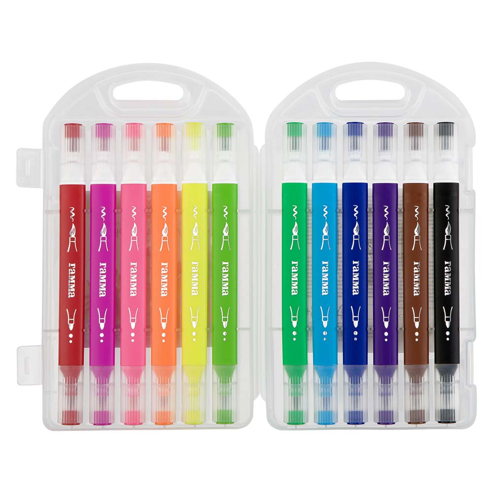 Фломастеры двусторонние "классические" 6шт. 12цв. (гамма) пл/бл.