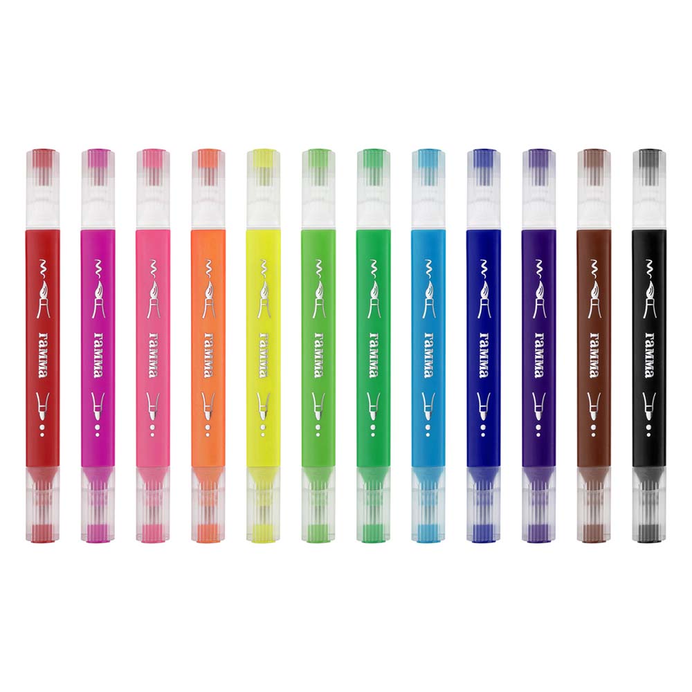 Фломастеры двусторонние "классические" 6шт. 12цв. (гамма) пл/бл.