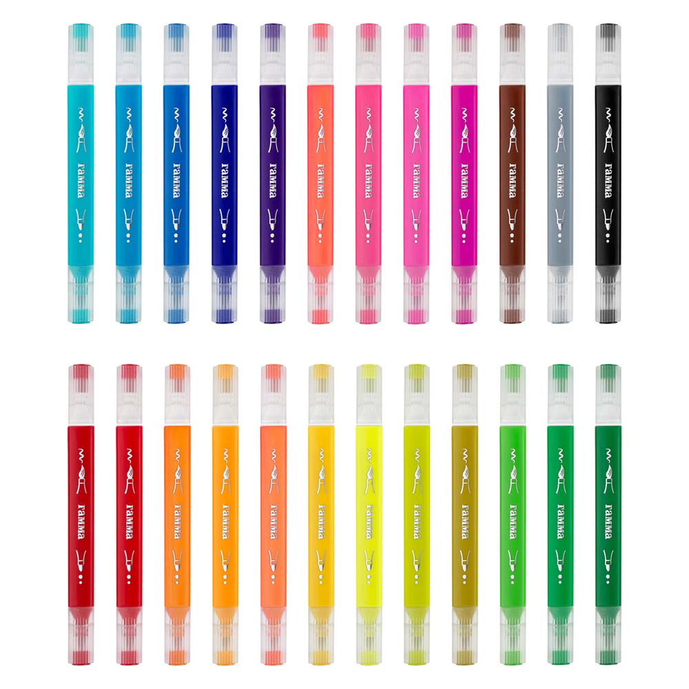 Фломастеры двусторонние "классические" 24шт. 24цв. (гамма) пл/бл.