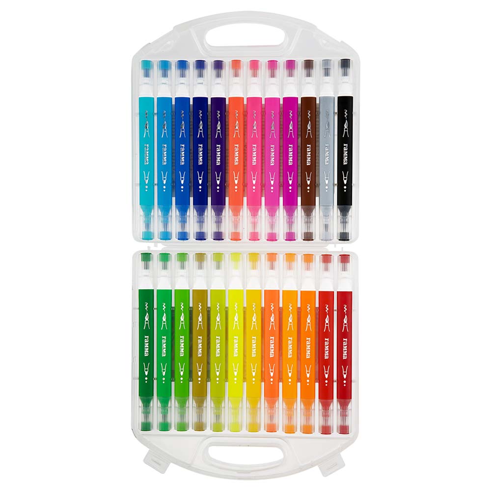 Фломастеры двусторонние "классические" 24шт. 24цв. (гамма) пл/бл.