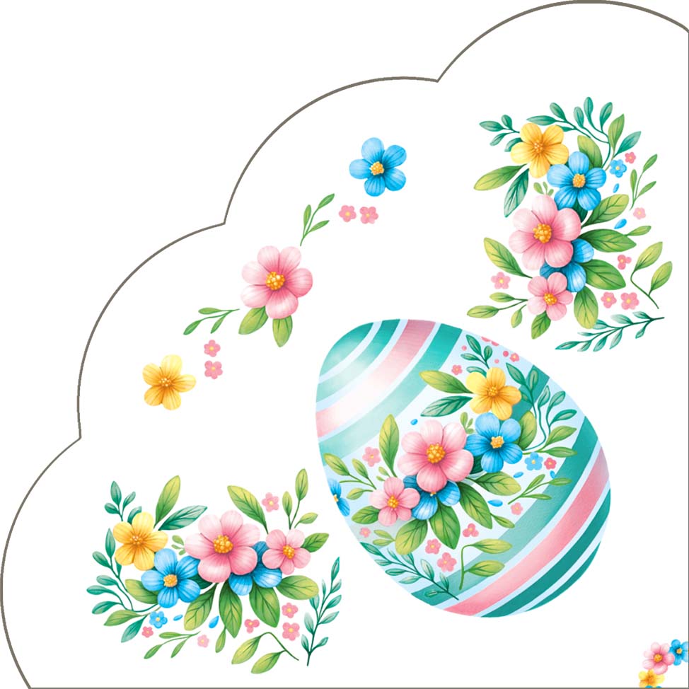 Салфетки бум. d=320мм 12 шт. 3-сл. "пасхальная"