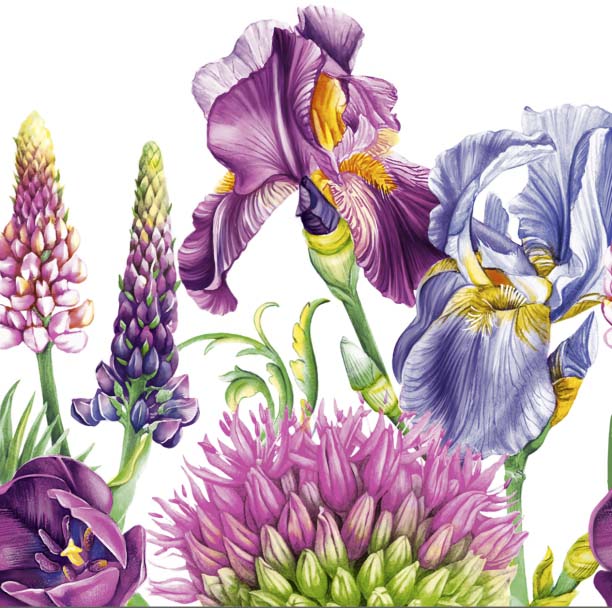 Салфетки бум. 330х330мм 20 шт. 3-сл. "декоративные ирисы"