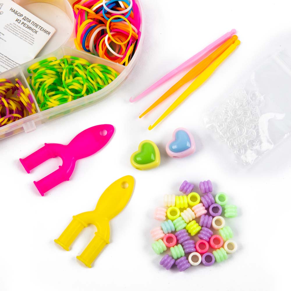 Набор плетение из резиночек "сердечко" 450шт.