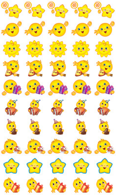 Наклейки поощрительные "смайлики-1"