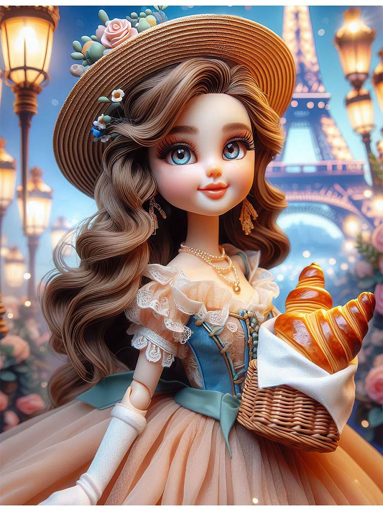 Набор д/творч. алмазная мозаика 23х30см "куколка в париже"