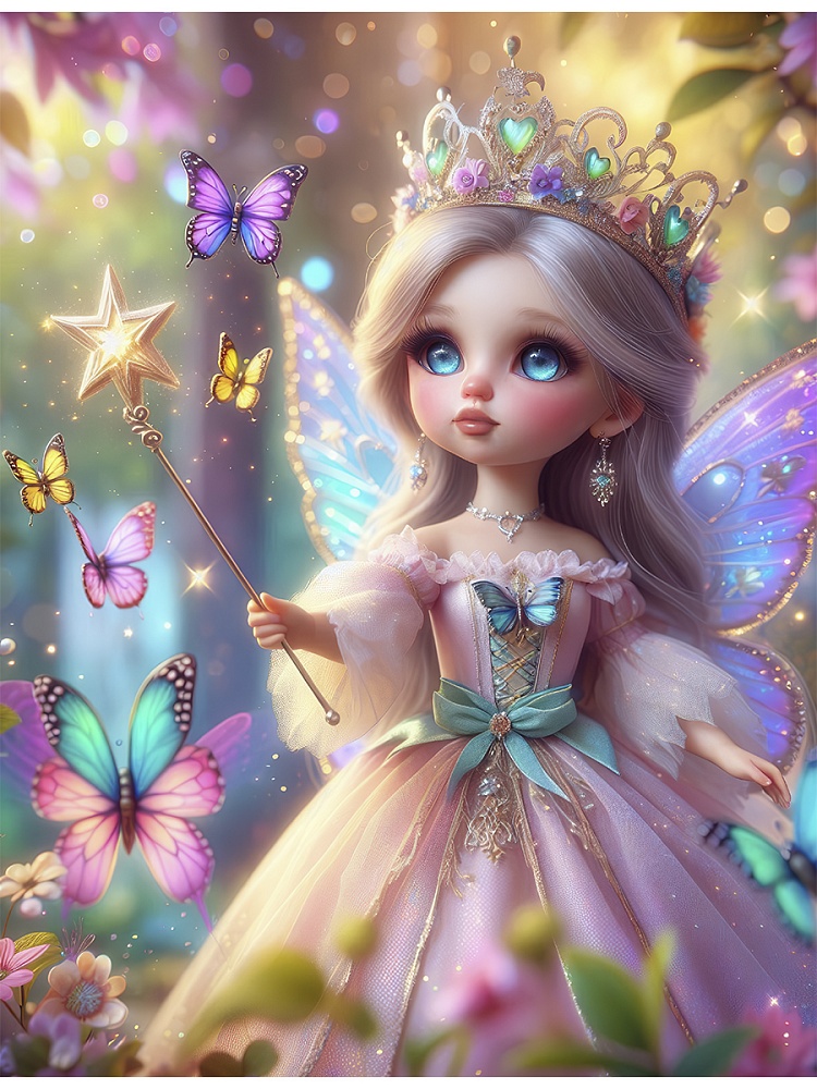 Набор д/творч. алмазная мозаика 23х30см "волшебница с бабочками"