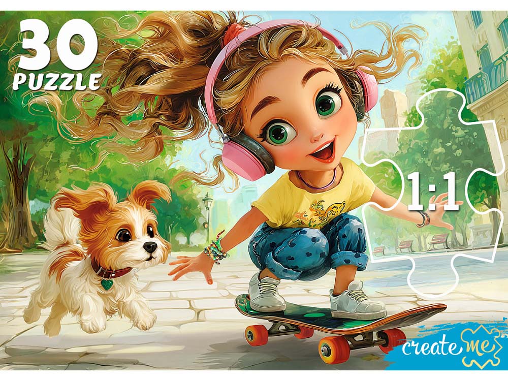 Пазлы 30 дет. "крутая девчонка" (рыжий кот)