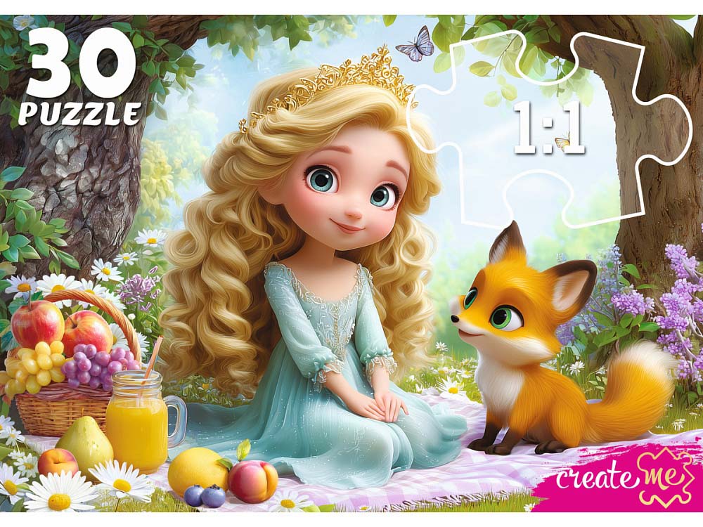 Пазлы 60 дет. "принцесса и лисенок" (рыжий кот)