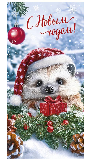 Конверт для денег "с новым годом!" пусть счастье всегда будет рядом