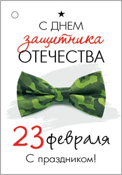 Открытка мини 6,1х8,5см "23 февраля"