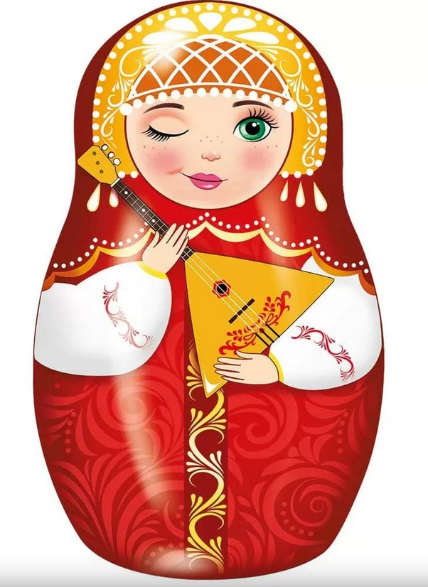 плакат "матрёшка с балалайкой" фигурный а2 Плакат "матрёшка с балалайкой" фигурный а2