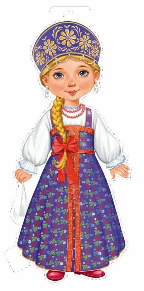 плакат "девочка в русском народном костюме" фигурный а3 Плакат "девочка в русском народном костюме" фигурный а3