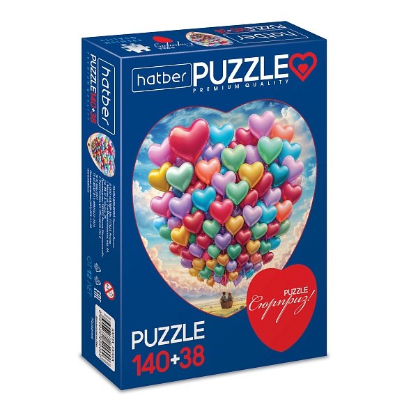 пазлы 2в1 140/38 дет. "два сердца. на воздушном шаре" (hatber) Пазлы 2в1 140/38 дет. "два сердца. на воздушном шаре" (hatber)