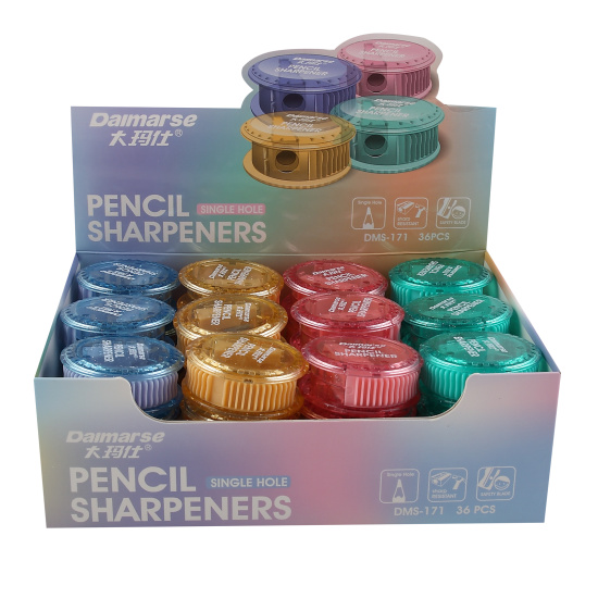 Точилка с контейнером кокос 1 отв. асс-т