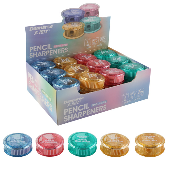 Точилка с контейнером кокос 1 отв. асс-т