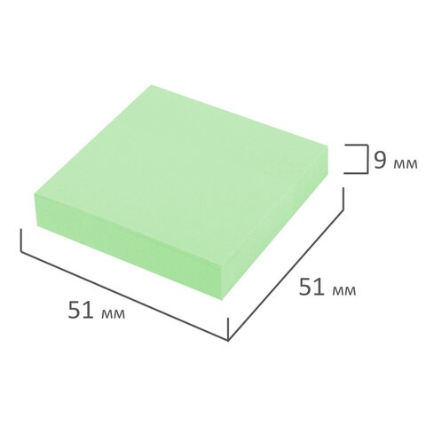 Бумага д/зам.с липким краем staff 51х51 пастель зел. 100л.