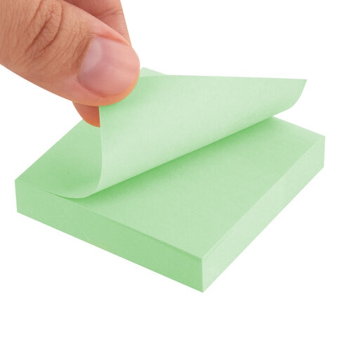 Бумага д/зам.с липким краем staff 51х51 пастель зел. 100л.