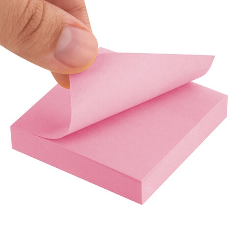 Бумага д/зам.с липким краем staff 51х51 пастель роз. 100л.