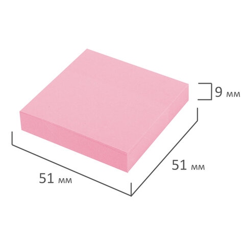 Бумага д/зам.с липким краем staff 51х51 пастель роз. 100л.