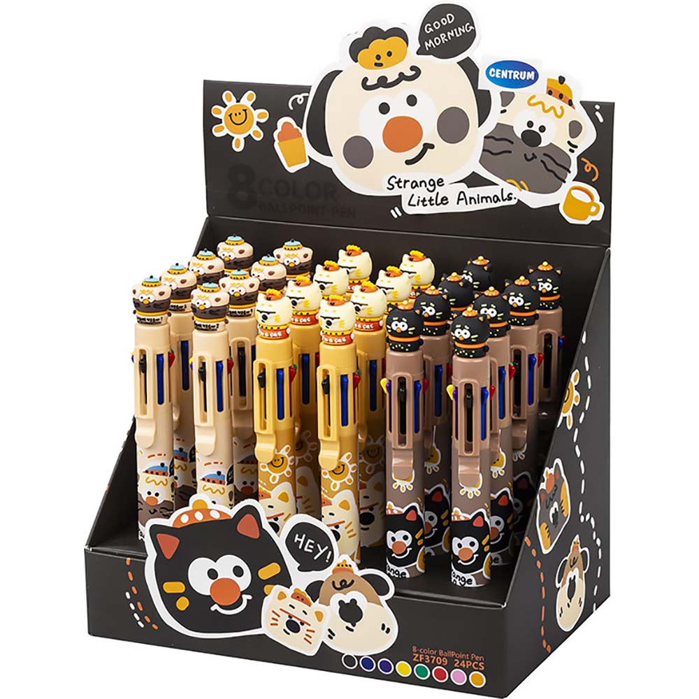 Ручка шар. авт. "странные котики" 0,5мм 8-цветная асс-т