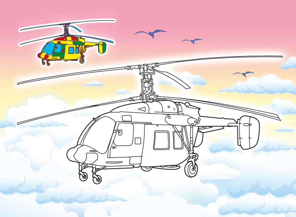 Раскраска "вертолёты" а4