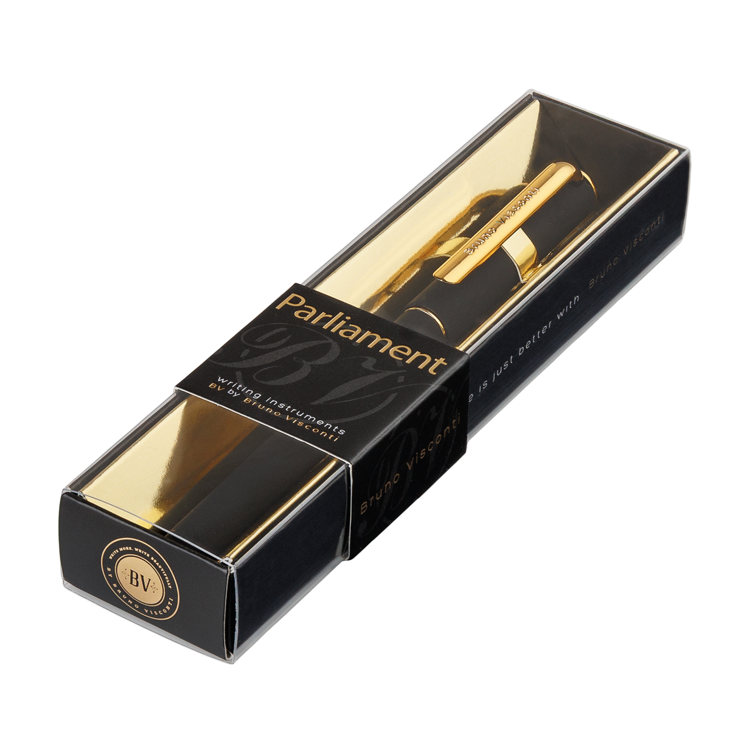 Ручка шар. bruno visconti "parliament" 0,7мм синяя корп.чёрный,в футл.