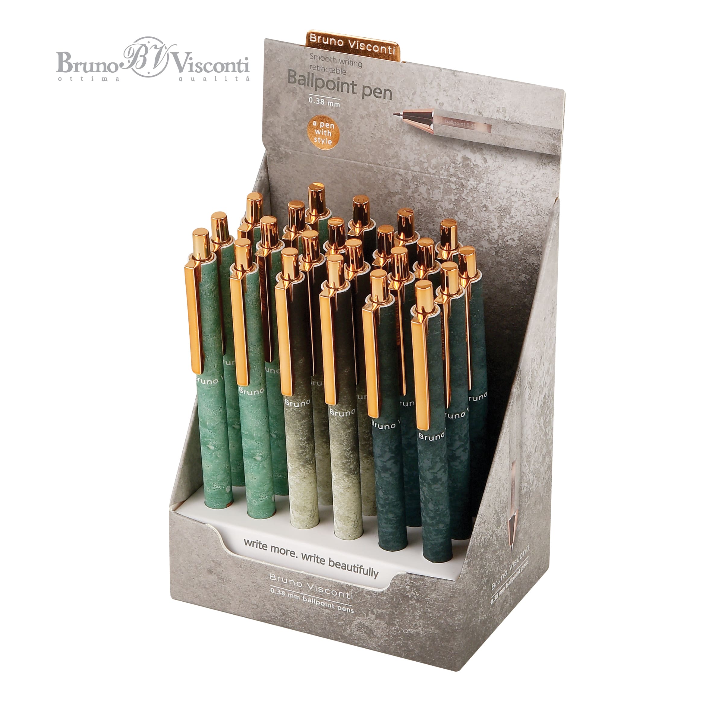 Ручка шар. авт."bruno visconti "stone" 0.38мм синяя