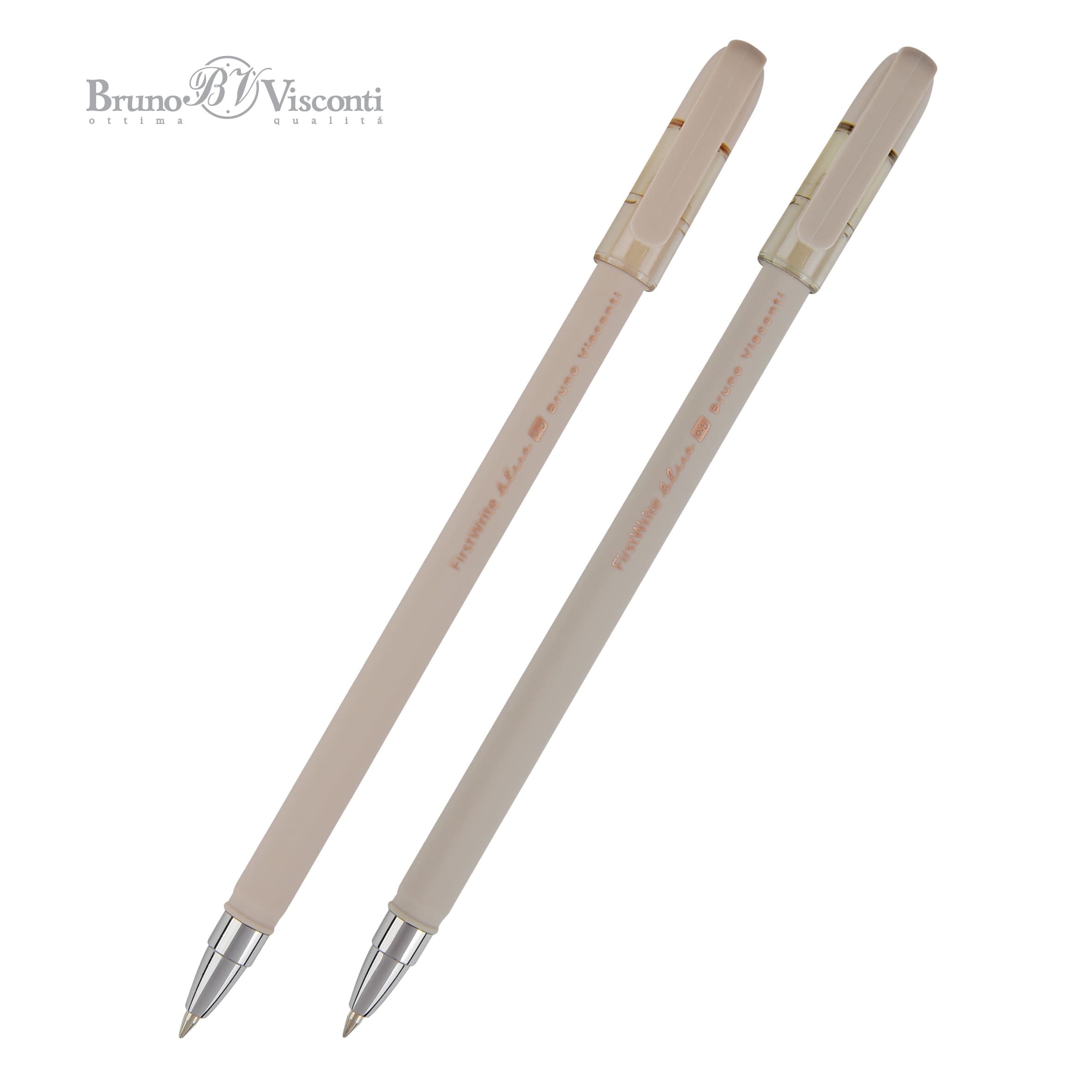 Ручка шар. "bruno visconti" "firstwrite.total beige" 0,5мм синяя