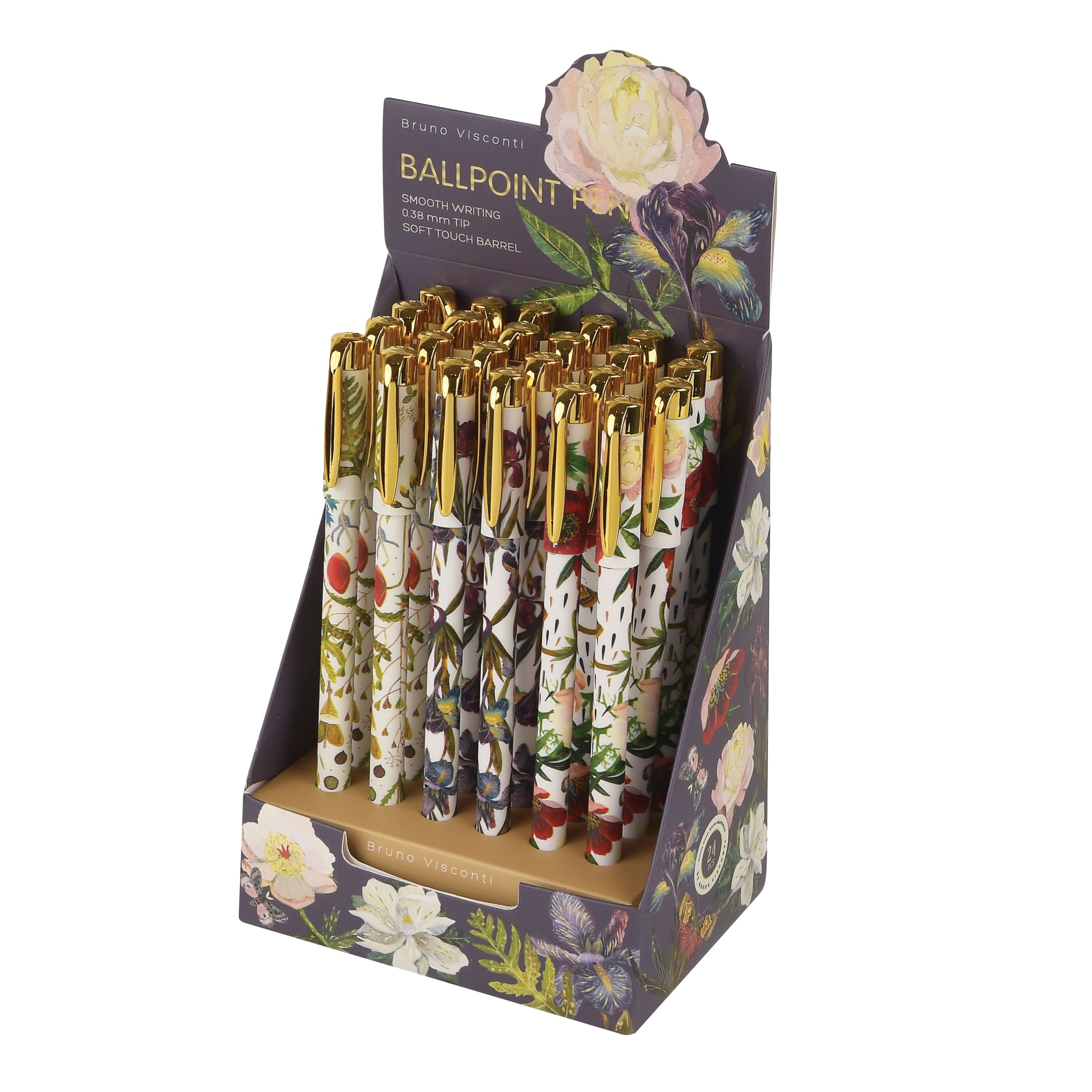 Ручка шар. "bruno visconti" "flora.bloom flowers" 0,38мм синяя