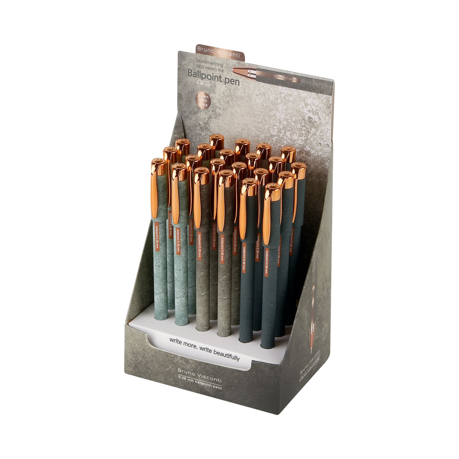 Ручка шар. "bruno visconti" "stone" 0,38мм синяя