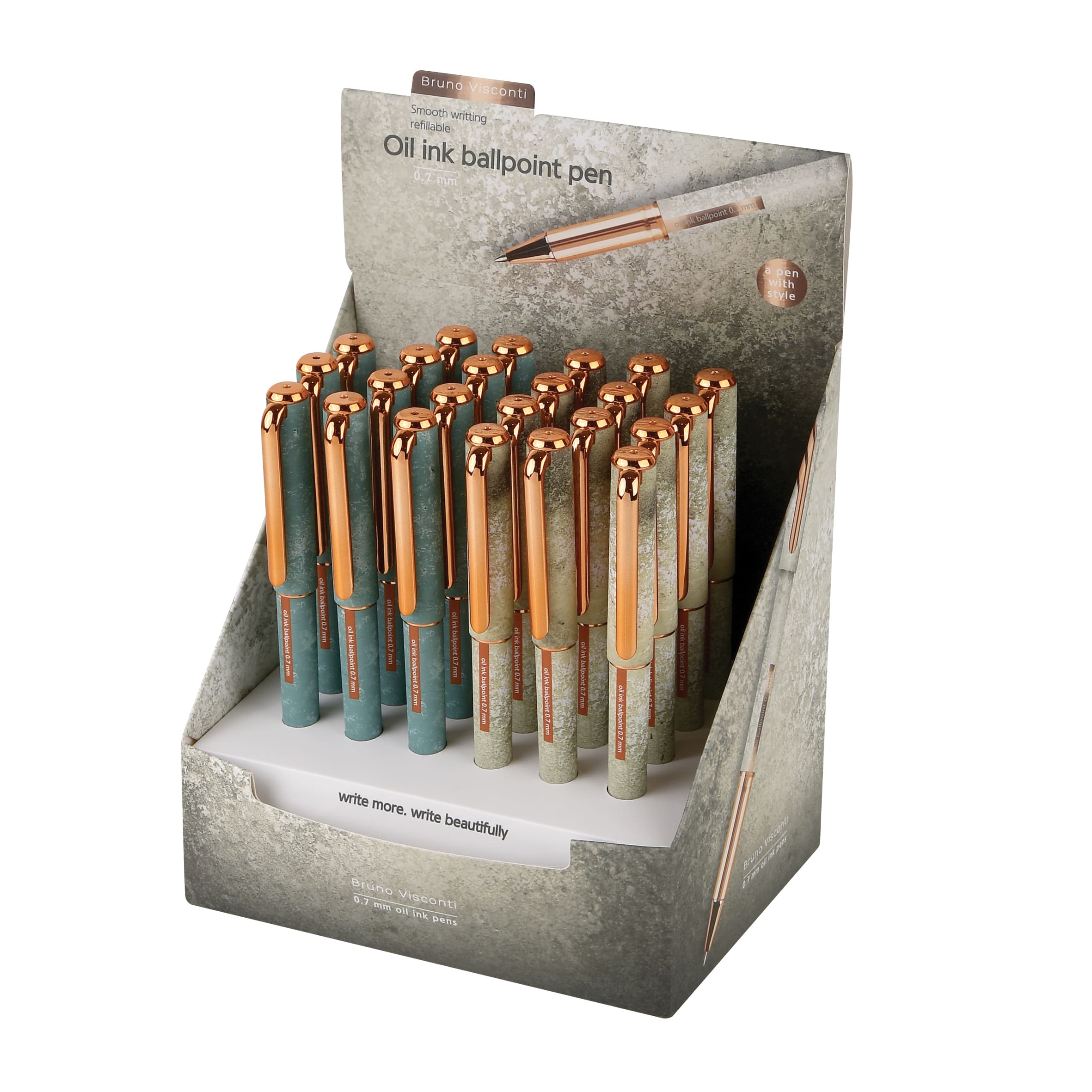 Ручка шар. "bruno visconti" "stone" 0,7мм синяя масл.основа