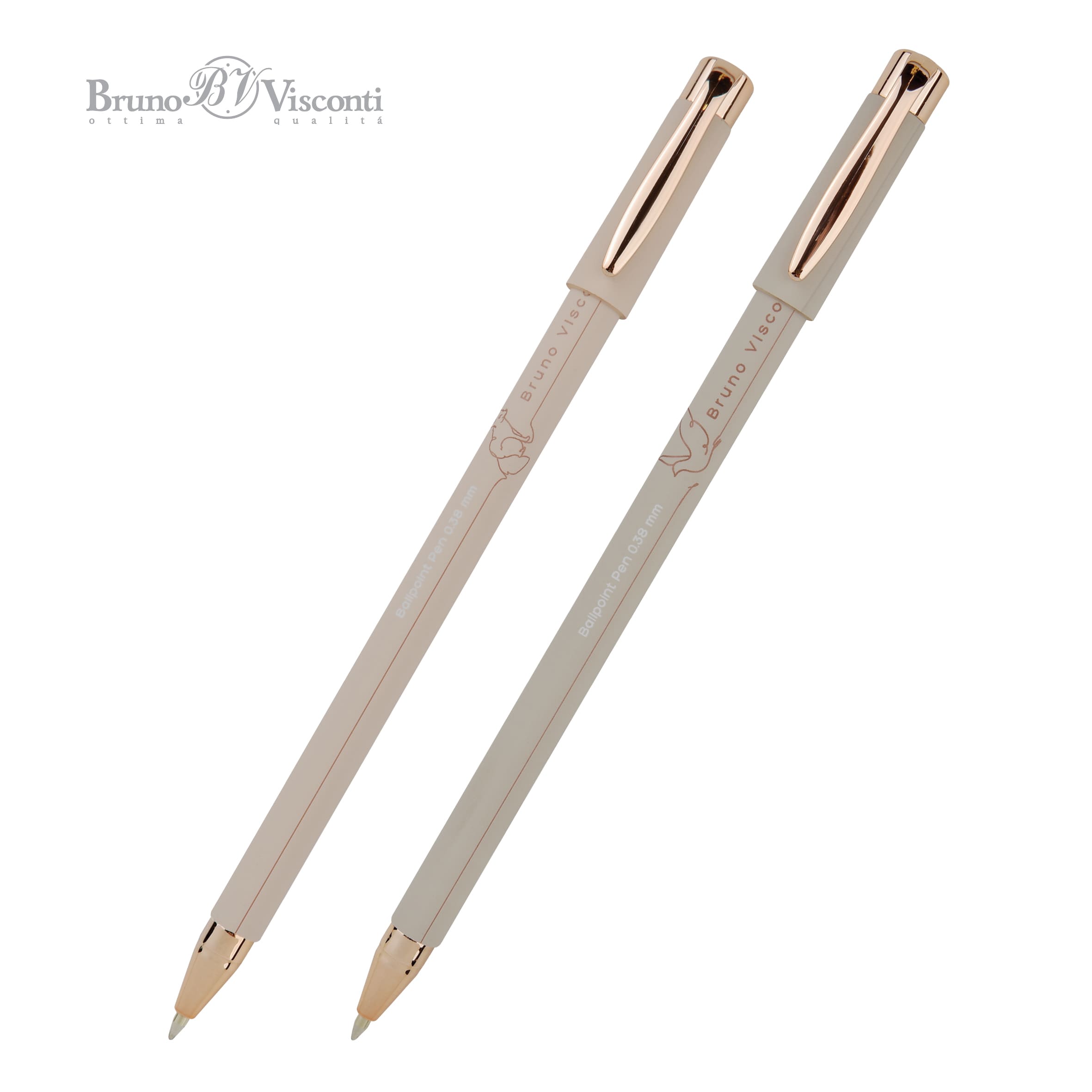 Ручка шар. "bruno visconti" "totalbeige" 0,38мм синяя