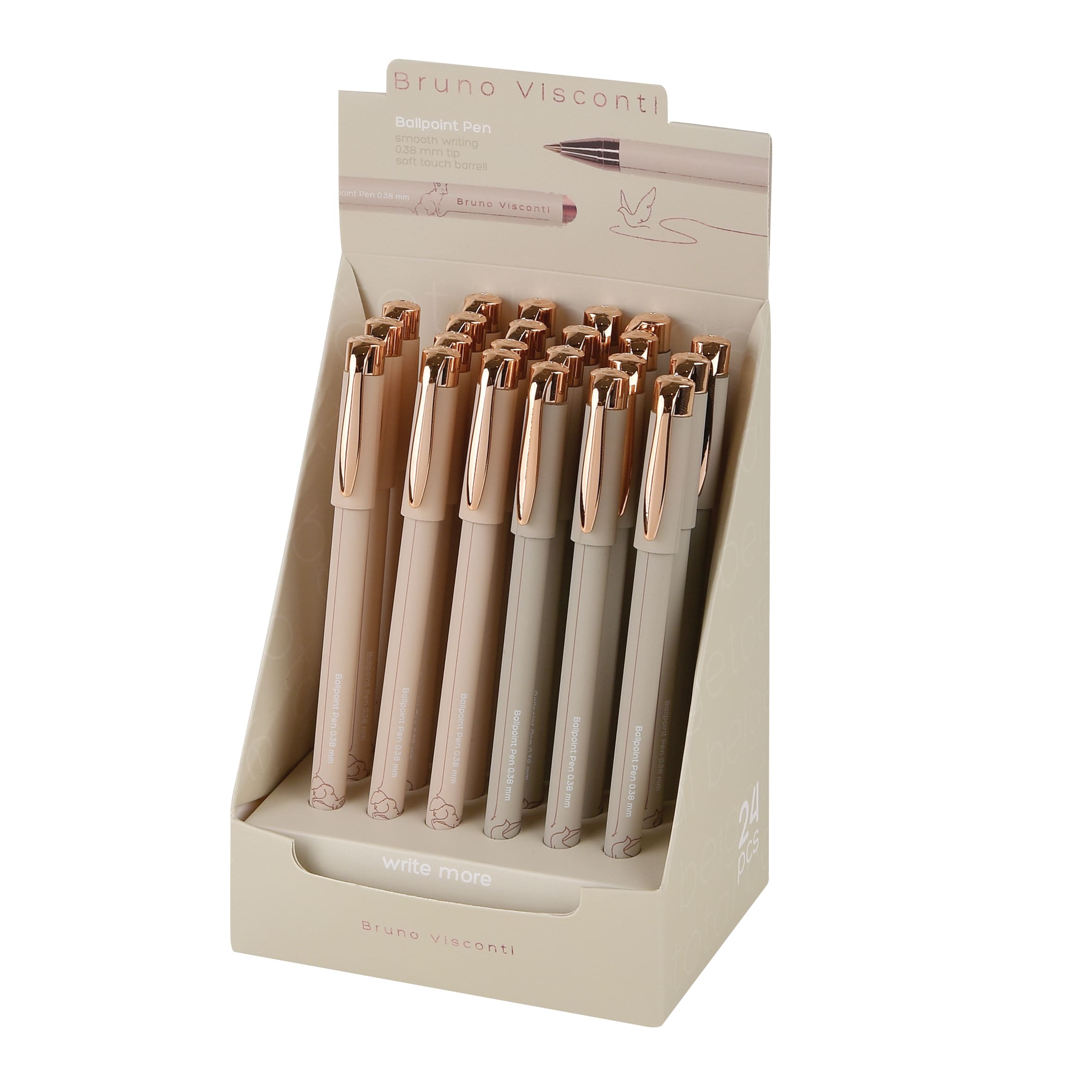 Ручка шар. "bruno visconti" "totalbeige" 0,38мм синяя