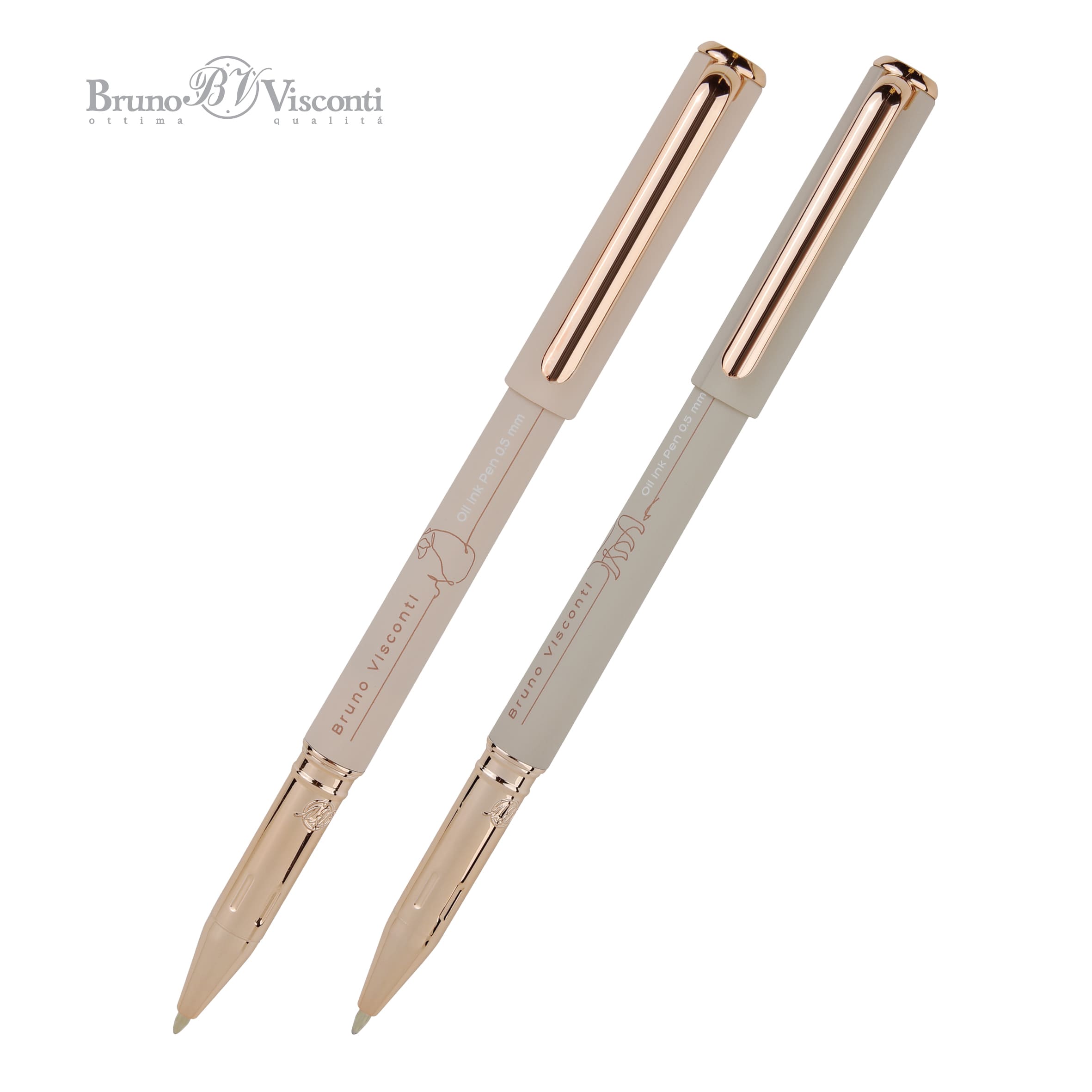 Ручка шар. "bruno visconti" "totalbeige" 0,5мм синяя масл.основа