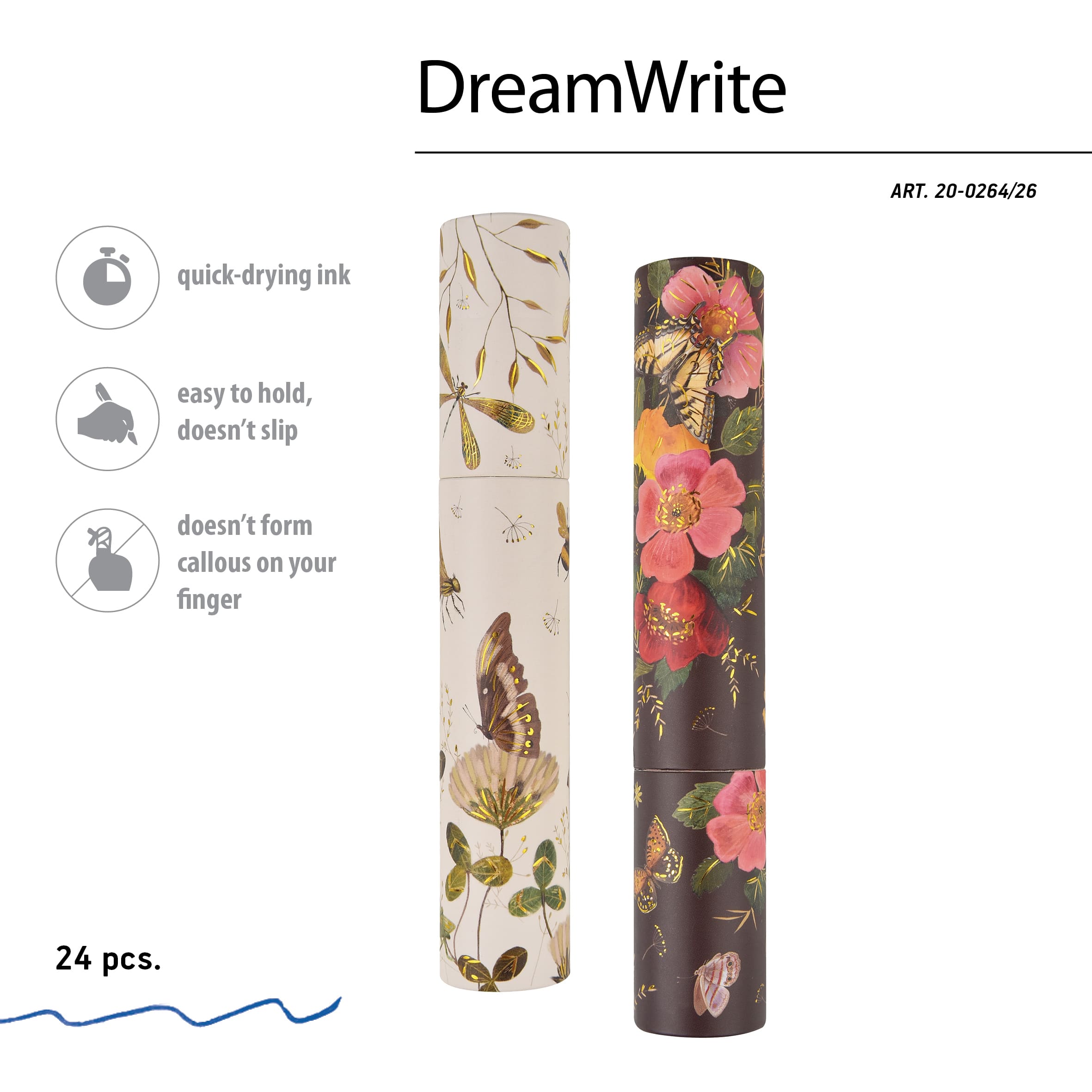 Ручка шар. bruno visconti "dreamwrite.fauna.бабочки" 0,7мм синяя асс-т