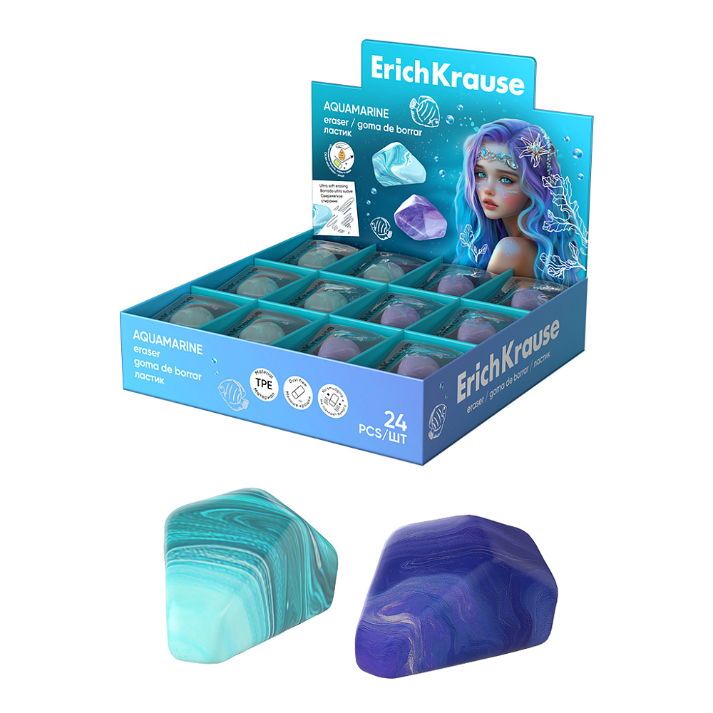 Ластик erich krause "aquamarine" асс-т