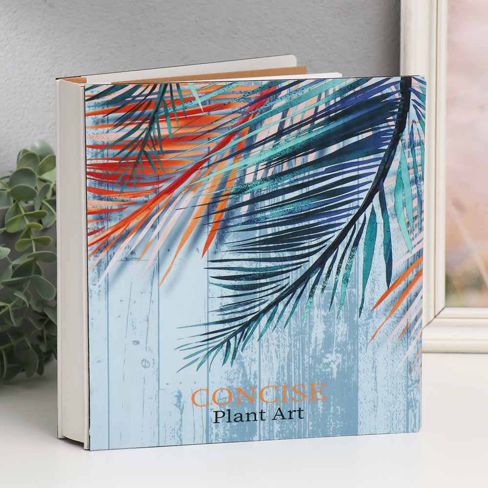 Альбом для фото на 100ф. 10х15см "пальмовые листья на белых дощечках"