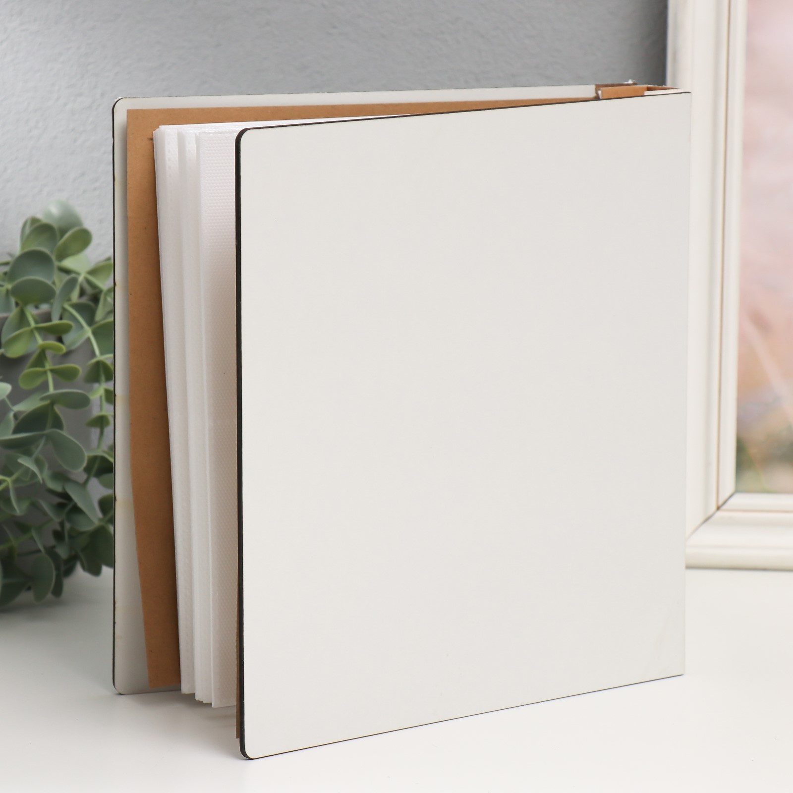 Альбом для фото на 100ф. 10х15см "пальмовые листья на белых дощечках"