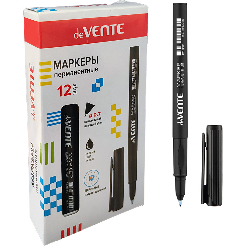 Маркер перманентный devente чёрный 0,7мм