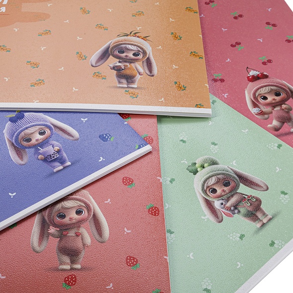 Альбом д/рис. а4 16л.скрепка "berri. фрутоняшки" (hatber) тиснен.,асс-т