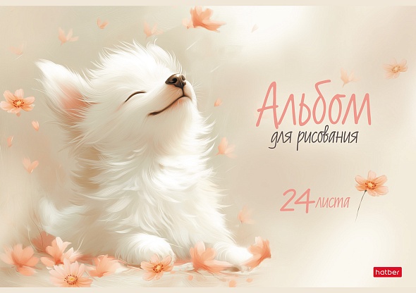 Альбом д/рис. а4 24л.скрепка "flossy" (hatber) софт тач,асс-т