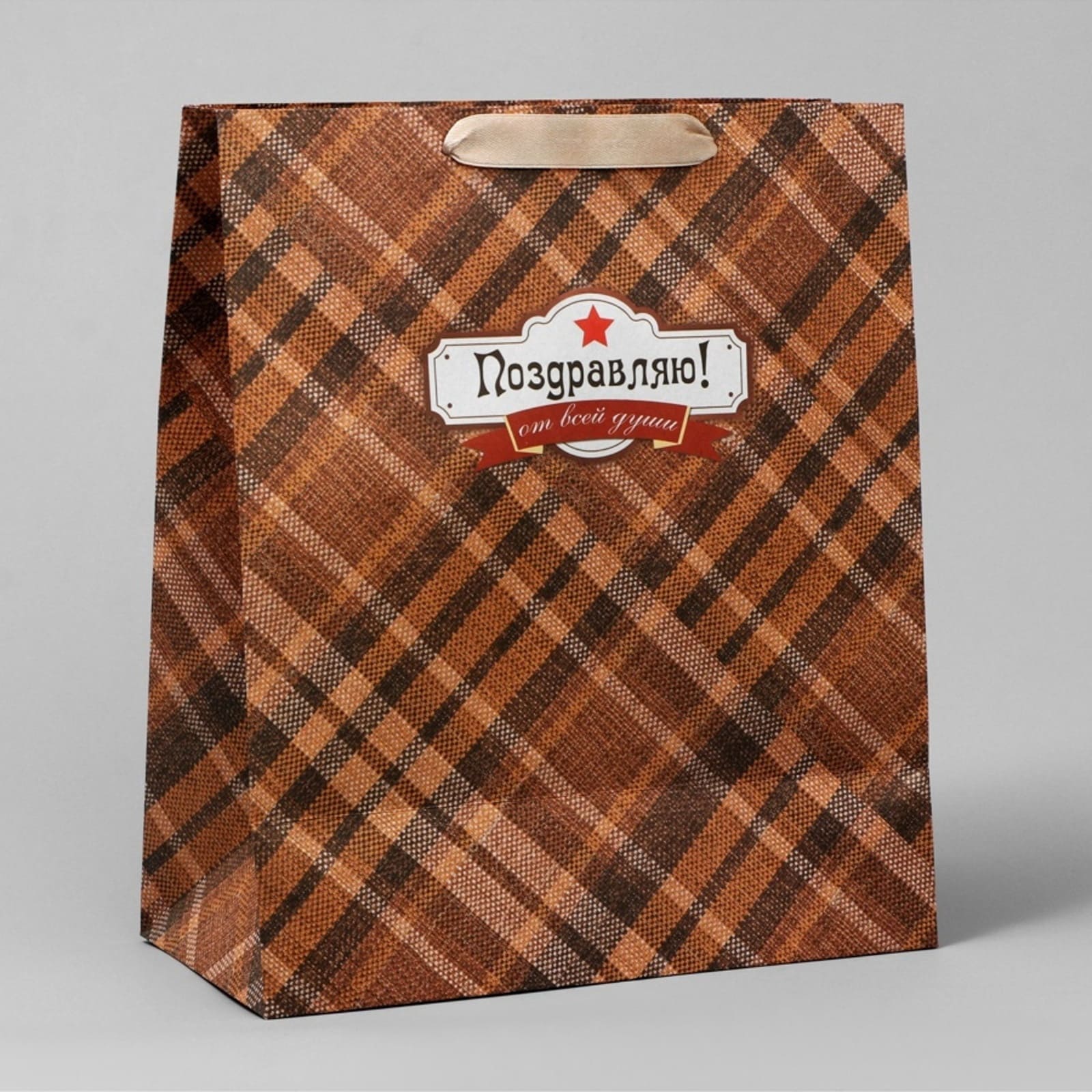Пакет подарочный "поздравляю от всей души!" (23х27х11,5см)